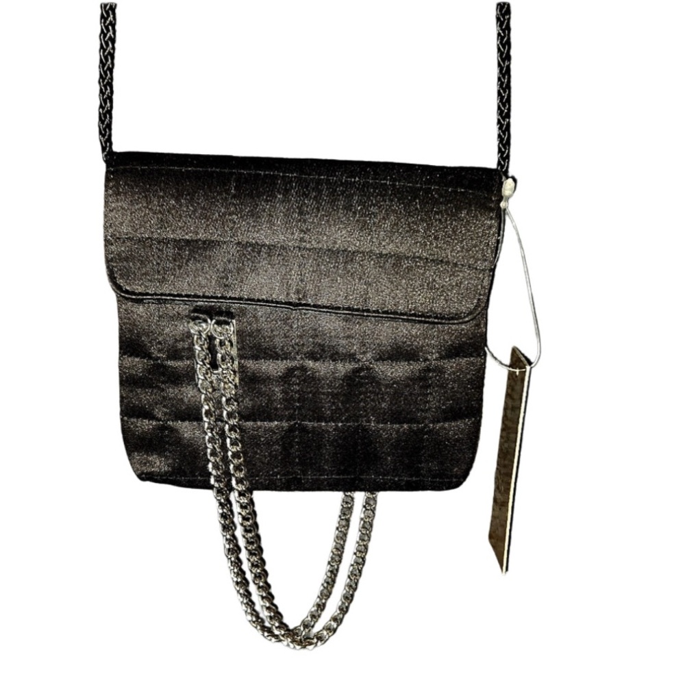 NWT La Regale Black Quilted Crossbody Bag